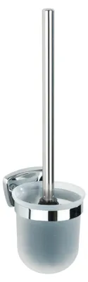 Produktbild von WENKO WC Garnitur Toiletten Bürsten Klo Halter BASIC Silber Gäste Accessoires