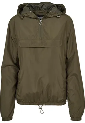 Produktbild von Urban Classics Damen Übergangs-Jacke Ladies Basic Pull-Over Jacket,Darkolive,4XL