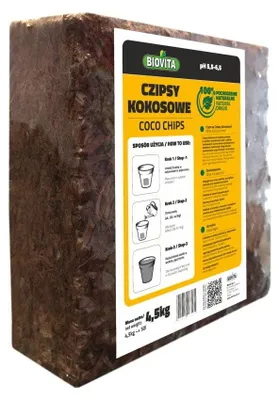 Produktbild von BirnePower Kokoschips 50L - 4,5kg Brikett Kokoserde, Kokosfasern, Kokosnussschalen Substrat, Orchideen, Terrarium, Bodenverbesserer