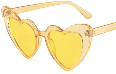 Produktbild von CHPN - Sonnenbrille Herz - Herzbrille - Herzsonnenbrille - Herzförmige Brille - Gelb - Valentinstag - Festivalbrille - Partybrille - Partybrille - Partyzubehör - Gelbe Brille