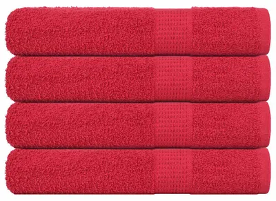 Image de vidaXL Serviettes FROGN, lot de 4, rouge, 100 x 200 cm, 360 g/m²