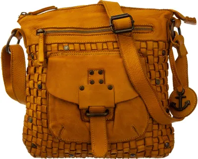 Produktbild von Harbour 2nd AURORA Reißverschlusstasche Damen Flecht Cross Mustard