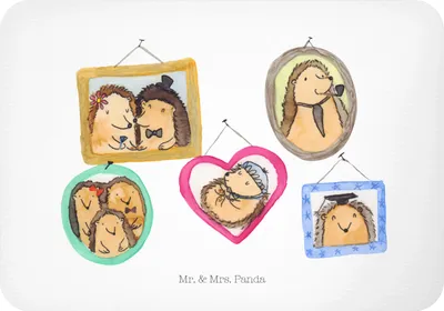 Produktbild von Mr. & Mrs. Panda Kühlschrankmagnet Igel Familie - Weiß - Geschenk, whiteboardmagnet, Mama, zettelhalter, Liebe, wandmagnet, Muttertag, haftmagnet, Bilder, magnet