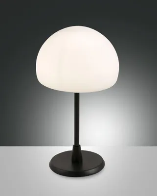 Produktbild von Nachttischlampe Metall Glas D: 14 cm 26 cm Schwarz Weiß G9 rund Modern