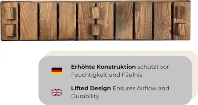 Produktbild von HolzGarden Pflanzkübel Holz Rechteckig 118x25x25 cm Imprägniert Farbe Mahagoni Wetterfest Blumenkasten Blumentopf Balkon Garten Pflanzkasten 43l