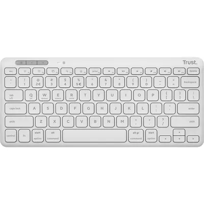 Image de TRUST Trust Clavier Lyra universel RF sans fil + Bluetooth QWERTY US Anglais Blanc