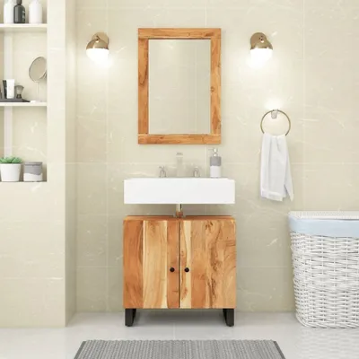 Produktbild von Spiegel 70x50 cm Massivholz Akazie und Glas 351983