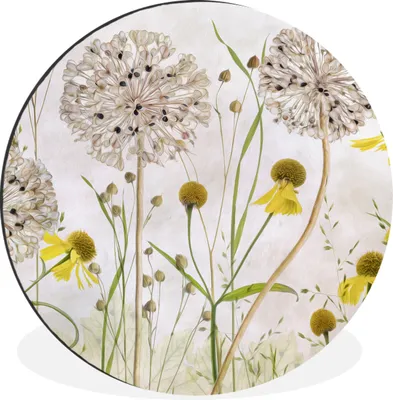 Produktbild von MuchoWow® - Wand Bild - Wohnzimmer - Runde Bilder - Alubilder - Kunst für zu Hause - Aluminium - Wanddekoration