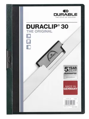 Obrázek produktu pro DURABLE Desky s kovovým klipem DURACLIP® 30 A4, tmav? zelená, 220032, 25 ks