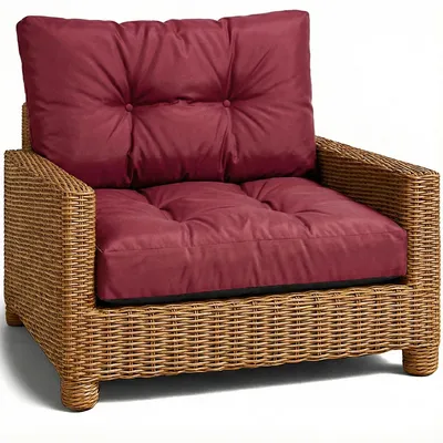 Produktbild von Polster Gartenmöbel Sitzpolster 50x50 cm Outdoor Loungekissen Rattan Bordeaux