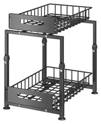Produktbild von Lagerregal, 2-stufiges Design, höhenverstellbar, schwarz, schwarz