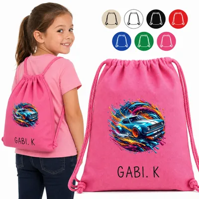 Obrázok produktu pre Taška Na Šport – Modré Auto S Grafitím Motívom
