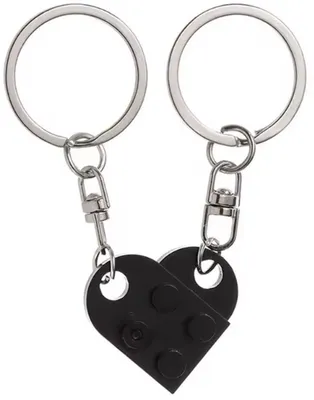 Immagine prodotto di CHPN – Portachiavi doppio – Portachiavi per amicizia – Portachiavi a forma di cuore da condividere – Perfetto per amici e amanti – Nero – Regalo – San Valentino – Amicizia – 2 pezzi