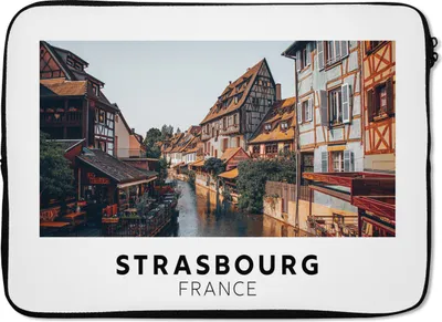 Produktbild von MuchoWow® Laptop Hülle 13 Zoll Frankreich - Haus - Restaurant Laptoptasche - Laptophülle - Sleeve - Rundumschutz