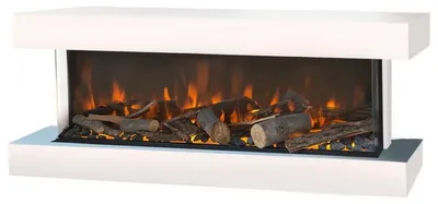 Zdjęcie produktu dla Casa Padrino elektryczny kominek ścienny LED biały 113,5 x 32 x wys. 47 cm - Nowoczesny kominek elektryczny z pilotem - Luxury Collection
