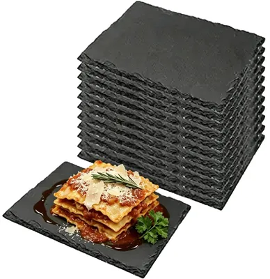Produktbild von Servierplatte, Hochwertiger Naturstein, Vielseitige Verwendung, 12PCs 20x10cm