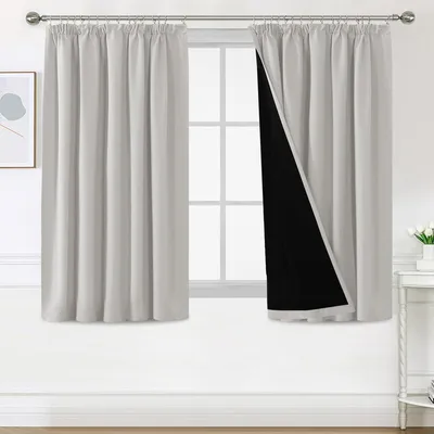 Image de Rideaux occultants pour l'intérieur - 2 pièces - Isolants thermiques - Insonorisants - Idéaux pour la chambre à coucher et le salon