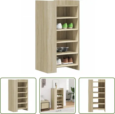 Obrázek produktu pro The Living Store Botník Sonoma dub 52x37,5x100 cm Materiál na bázi dřeva