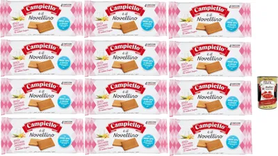 Produktbild von Campiello Novellino senza zuccheri aggiunti, ohne Zuckerzusatz Kekse 12x 350g Kuchen Butterkeks + Italian Gourmet polpa 400g