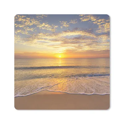 Produktbild von MuchoWow® Mauspad Mousepad Strand - Sonnenuntergang - Meer 20x20 cm - Mousepads - Maus Mat - Pad - Mausunterlage - Desk Mat - Bureauartikeln