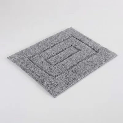 Freigestellte Produktansicht von der Badematte Badteppich Duschvorleger 50 x 60 cm Rechteckig Hellgrau, AI-gegenereerde afbeelding
