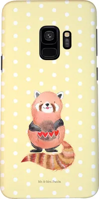 Produktbild von Mr. & Mrs. Panda Samsung Galaxy S9 Handyhülle Roter Panda - Gelb Pastell - Geschenk, Cover, Hülle, Handy Schutzhülle, Rot, Lieblingsmensch, Smartphone, Liebling, Herz