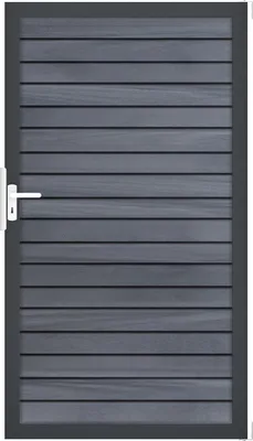 Produktbild von Groja Solid Rhombus Universal Einzeltor mit Anthrazitrahmen teak_co_extrudiert