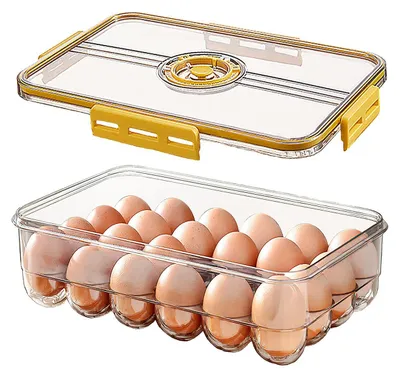 Produktbild von Eierschachteln, Eierbehälter,Eierbehälter für Kühlschrank,eier aufbewahrung für kühlschrank,Eierbox für 24 Eier, für Kühlschrank mit Deckel