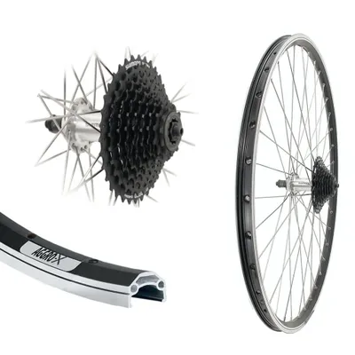 Produktbild von Aggro-X 28 Zoll Hinterrad inkl. 9 Fach Kassette 11-32 Shimano V-Brake Laufrad Hohlkammer 19-622