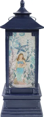 Produktbild von Meerjungfrau LED-Laterne mit Glitzerwirbel, 11x11x29 cm, batteriebetrieben (3x AA, nicht enthalten)