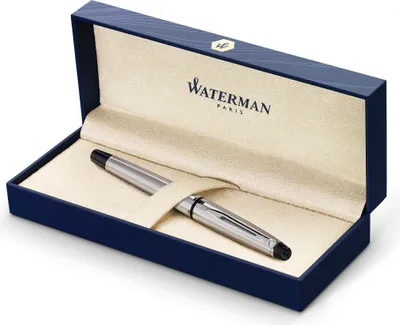 Produktbild von Waterman Expert Füller | Edelstahl mit Chromzierteile | Füllfederhalter Mittlere Spitze | Geschenkbox