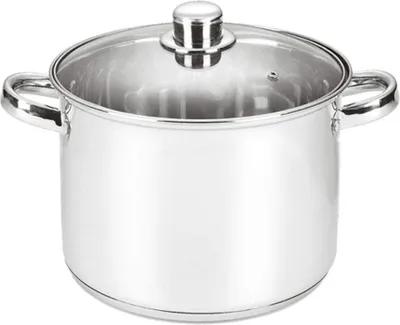 Image de Michelino casserole ø12 cm, en acier inoxydable de haute qualité avec couvercle en verre - 1,2 litre