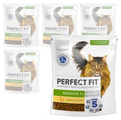 Produktbild von Perfect Fit Senior 7+ 5x750g Trockenfutter für ältere Katzen mit Huhn
