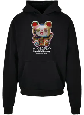Produktbild von Mister Tee - "Welcome Cat" Kapuzenpullover für Herren, Ultraschwer, Übergroß TN2767 (S) (Schwarz)