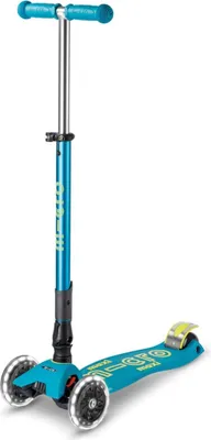 Image de Micro Scooter Maxi Deluxe LED pliable vert - trottinette pour enfants avec roues LED