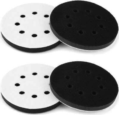 Produktbild von 4x Polierpads 125mm Klett 8 Loecher Schleifschwamm Interface Pad Polierschwamm 125mm Polierpad fuer Schleifscheiben Schutzpad