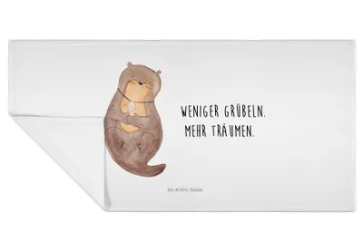 Produktbild von Mr. & Mrs. Panda Handtuch Otter Muschel - Weiß - Geschenk, Flauschtuch, 50x100, Baumwollhandtuch, Optimistisch, Tagträumen, Träumen, Positiv, Frotteehandtuch