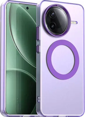 Image de Etui magnétique pour Xiaomi Redmi K80, étui antichoc fin, mat et translucide Violet
