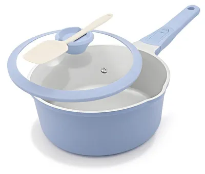 Imagen del producto de Omgoods - Sartén de cerámica de 20 cm - Antiadherente con tapa, apta para todas las fuentes de calor