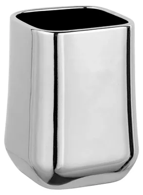 Produktbild von Zahnputzbecher - H 10,5 cm - Chromfarben - Keramik