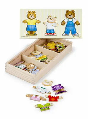Produktbild von Melissa & Doug Bear Family Dress-Up, Formpuzzle, Cartoons, Kinder & Erwachsene, Bär, Junge/Mädchen, 3 Jahr(e)