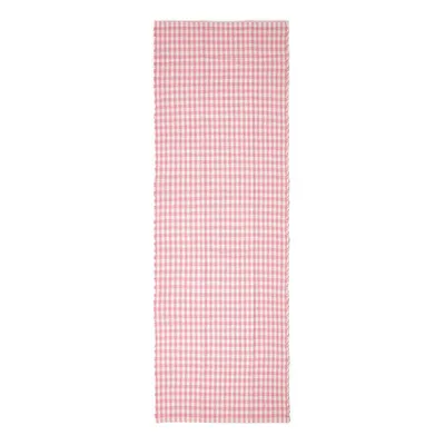 Produktbild von HOMESCAPES Baumwoll-Teppichläufer rosa-weiß kariert - Vichy-Karo, 66x200 cm