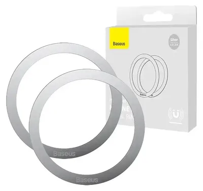 Produktbild von Baseus Halo Series Magnetring (2 Stück/Packung) silber (PCCH000012)