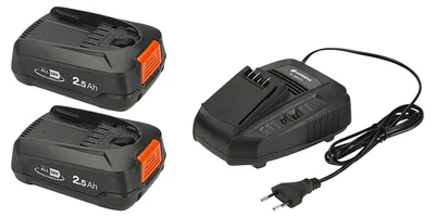 Produktbild von Gardena Starter-Kit P4A 2 x PBA 18V/45 2,5 Ah + AL 1830 CV