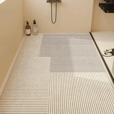 Image de Tapis de douche antidérapant en PVC, type Luffa, dimensions 60x120 cm, idéal pour les zones humides, à séchage rapide
