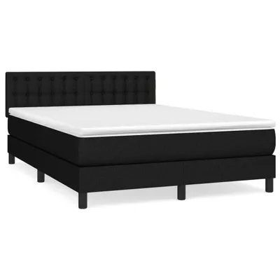 Produktbild von vidaXL Boxspringbett mit Matratze Schwarz 140x200 cm Stoff