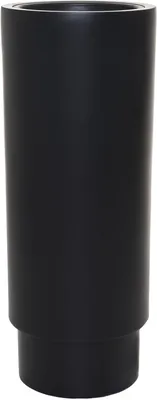 Image de VIVANNO Pot de fleurs en fibre de verre ESCADA Rond, noir mat - 35x90 cm