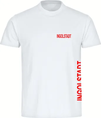 Produktbild von multifanshop Herren T-Shirt - Ingolstadt - Brust & Seite, weiß, Größe 4XL