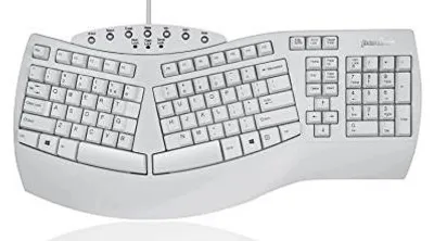 Zdjęcie produktu dla Klawiatura ergonomiczna podzielona USB qwertz niemiecki biała