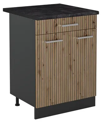 Produktbild von Küchenunterschrank Vicco R-Line Artisan-Eiche/Anthrazit 60 cm mit Schublade Arbeitsplatte Anthrazit, Model 61082